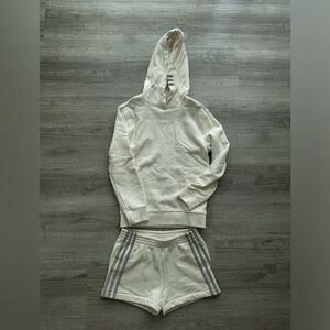 IVY PARK Adidas Cream Hoodie and Shorts Set teen girls like new